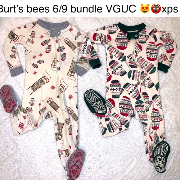 Burt’s bee baby (old style- thick and durable!) EUC 6/9 Christmas Pajamas 🎅🏼🎄 - Picture 2 of 8